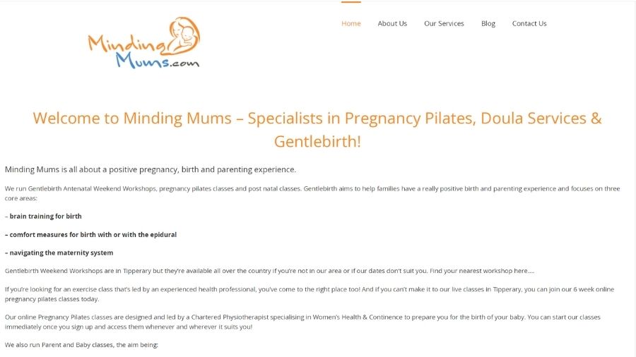 Minding Mums pilates classes in tipperary